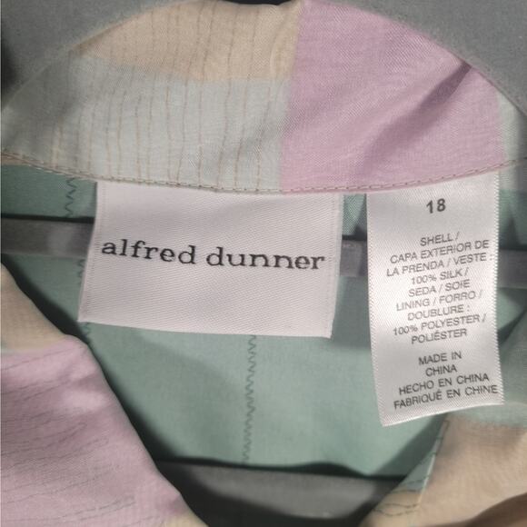 Alfred Dunner Tortola Silk Blouse 18 Pastel Multi Floral Embroidered Shirt READ - Picture 3 of 9